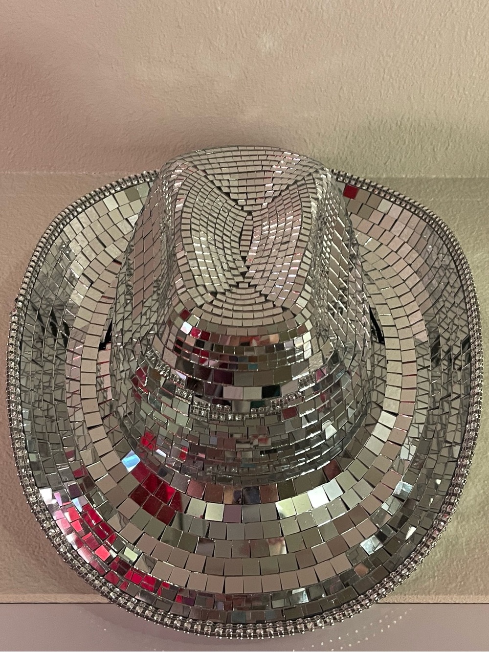 Silver Mirrored Disco Cowboy Hat